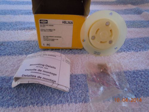 HUBBELL HBL2626 Flanged Twist Lock Receptacle 30A, 250V, NEMA L6-30R