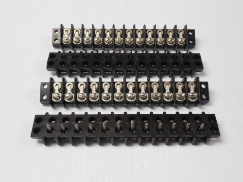 NEW LOT OF 4 CINCH BARRIER TERMINAL BLOCK STRIP 12 POSITION