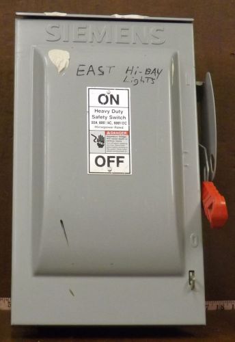 1 USED SIEMENS HF362R 60A HEAVY DUTY SAFTEY SWITCH *MAKE OFFER*