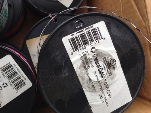 General cable 7036795 24awg 2pr cross connect wire 1000&#039; black/ black-white for sale