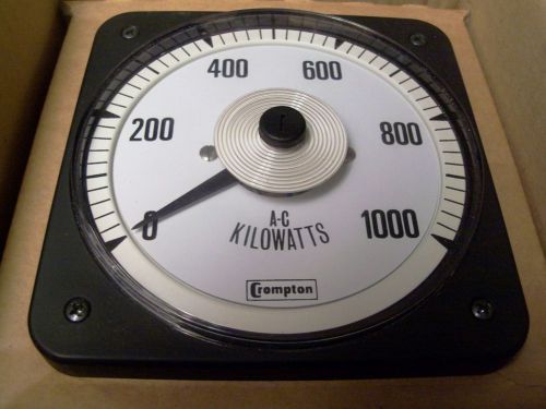 Crompton - 077-218A-QQVA-C6 Switchboard Meter - 0/1000Kilowatts - 60HZ - NIB