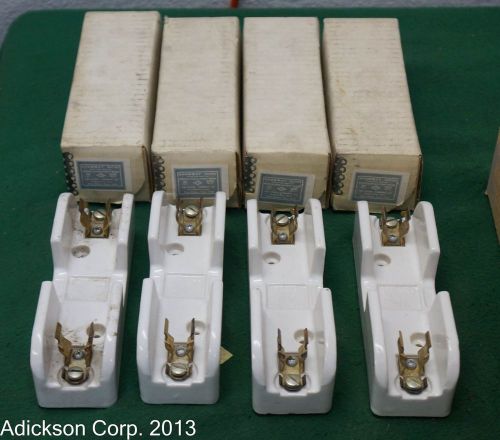 LOT of 4 SHAWMUT PORCELAIN FUSE HOLDER # 20735 600v 30amp NOS with Box    A