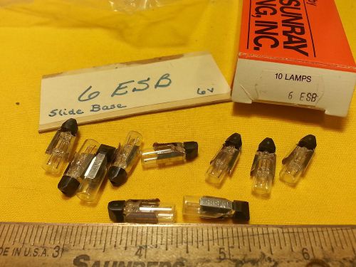 10 Pcs Sunray 6ESB Slide Base Lamp 6V .04A C-2V Telephone Indicator Bulb