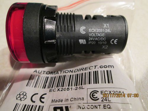 AUTOMATION DIRECT INDICATOR LIGHT CAT#ECX2051-24L 24VAC/DC *NIP*