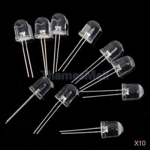 100pcs 10mm Ultra Bright Ultraviolet UV LED Light Lamp Bulb 3.2-3.4V 20mA