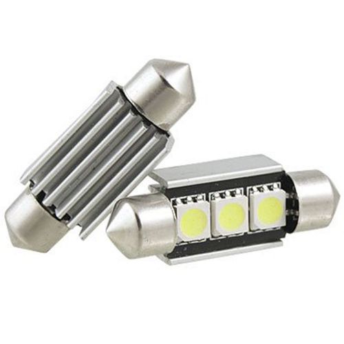 Gift   2 x 36mm 3 smd 5050 led error free dome festoon light w heatsink vehicle for sale