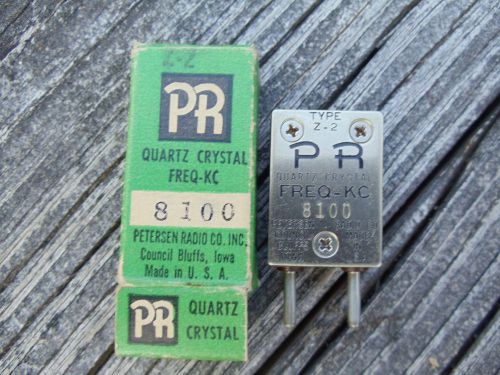 PETERSEN RADIO CO. QUARTZ CRYSTAL 8100 FREQ-KC   TYPE Z-2