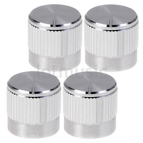 4 pcs Aluminium Alloy ?15x14mm 18T Insert Type Knobs Silver