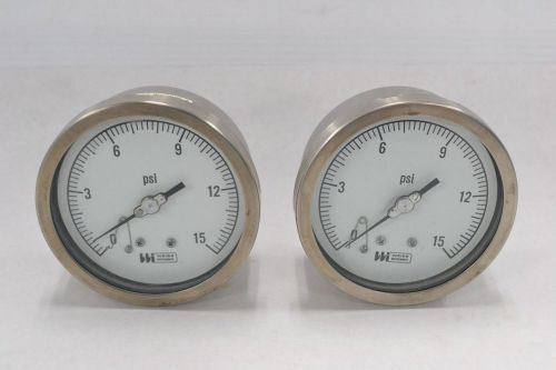 LOT 2 WEISS INSTRUMENTS 1/4IN NPT 4-1/4IN DIAL PRESSURE GAUGE 0-15PSI B298634