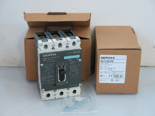 2 SIEMENS NCX3B040 3-POLE CIRCUIT BREAKERS, 40 AMP, NEW