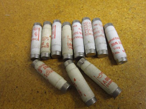 Original Diazed Trag 20A 500V Ceramic Fuse (Lot of 11)