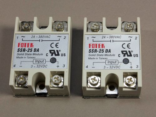 2x Solid State Relay SSR-25DA 25A 250V 25 amp 3-32VDC