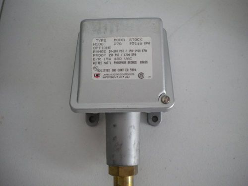 NEW UNITED ELECTRIC H100 270 95166 PRESSURE SWITCH