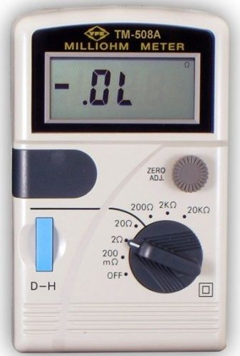 Digital Milliohm Meter Low Resistance Tester Range 1 Milliohm to 20k Ohm TM-508A