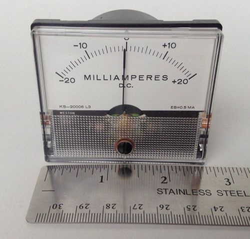 WESTON MODEL 1921 PANEL METER DC MILLIAMPERES -20 to +20 - NEW OLD STOCK