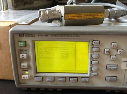 Hp / agilent e4418b epm series power meter w/ 8481a power sensor &amp; 11730a cable for sale