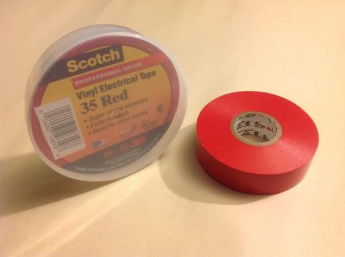 Scotch 3/4&#034; x 66&#039; red electrical tape, color coding, vinyl 35, red, 3/4inx66ft. for sale