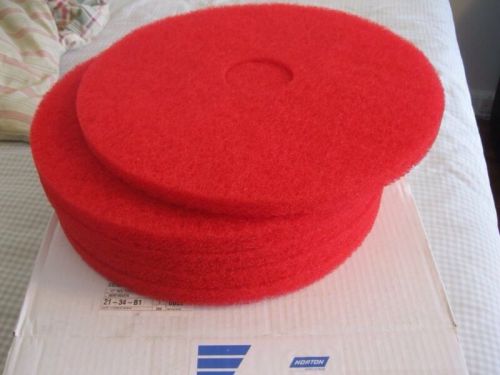 17&#034; red buffing pads 5 Bixes 5 Pads Per Box, Total Of 25 Pads