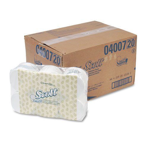 04007 Kimberly-Clark SCOTT Coreless Standard Roll Bath Tissue, 1000 Sheets/Roll