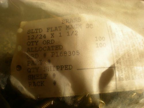 12/24 X 1-1/2 Slotted flat head machine screw (100pcs) BRASS