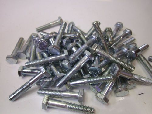 1/4-20 X 1-1/2 HEX HEAD CAP SCREW BOLTS ZINC PLATED GRADE 5 (QTY 56) #J55007