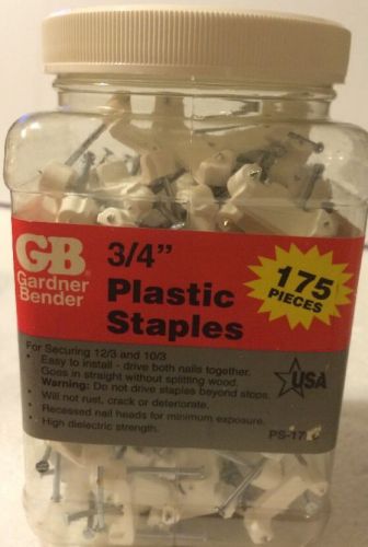 New Gardner Bender PS-175 Plastic Staples, 3/4-Inch, Secures 12/3, 10/3 Lot 175