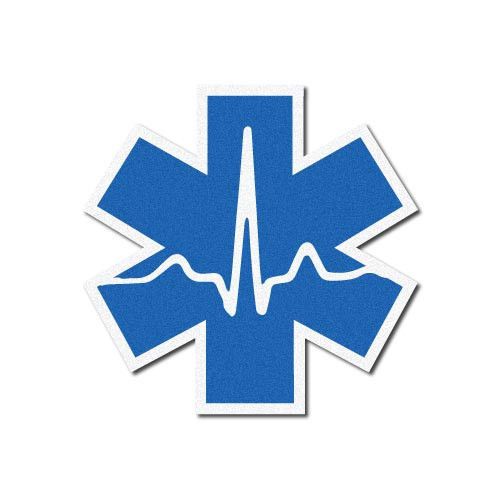 Cardiac Star of Life Reflective EMS Sticker Decal EMT Paramedic Firemedic