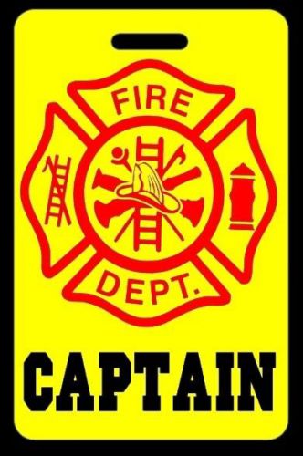 Hi-viz yellow captain firefighter luggage/gear bag tag - free personalization for sale