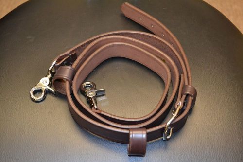 Boston leather 6543xl radio strap brown, nickel hardware, new! for sale