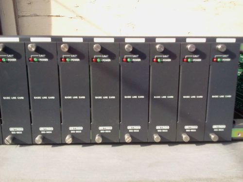 ZETRON E-911 PBX SERIES 3100 LINE CARD SHELF W/ 9 BASIC LINE CARDS 950-9833