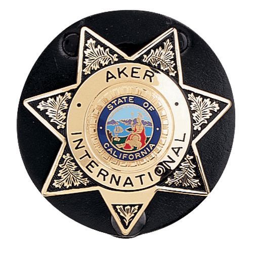 Aker a592-tp tan plain finish clip on star style badge holder for sale