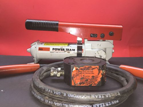 Power Team 20 Ton Low Profile portapower Cylinder RLS200 with P23 Hand Pump