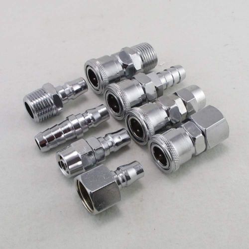 (8) 1/2&#034; Pneumatic Air Compressor Hose Quick Coupler Plug Socket Connector Set