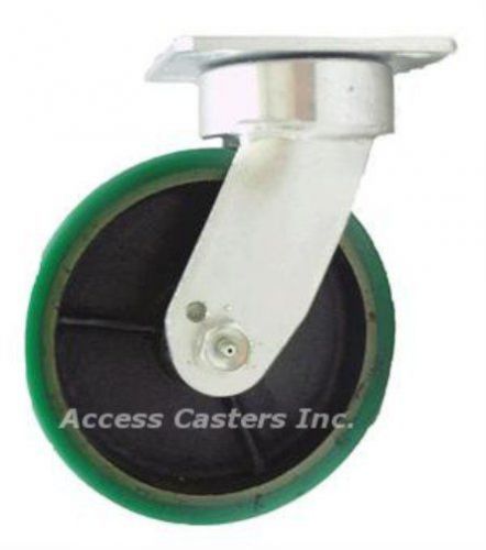 5PKLCS 5&#034; Kingpinless Swivel Plate, Caster Poly on Iron Wheel, 1000 lbs Capacity