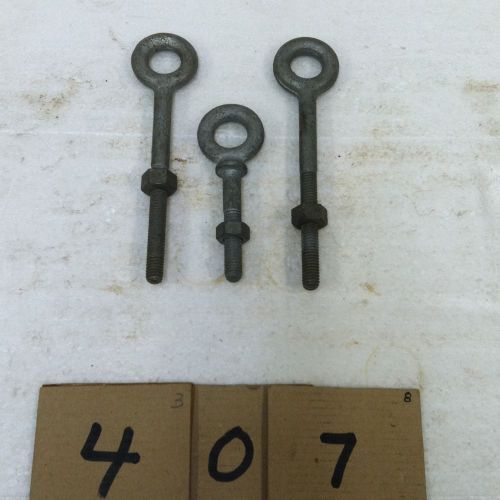 Lot 3 Eye Bolts 3/8&#034; 6&#034; &amp; 4&#034; Galvonized