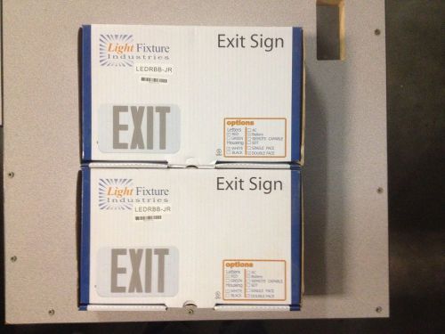 Red LED Emergency Exit Light Sign - Battery Backup UL924 Fire LEDRBBJR - 2 PACK