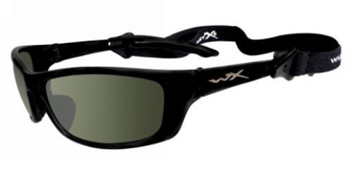 Wiley X P-17 P-17 Gloss Black Frame Polarized Smoke Green Lens