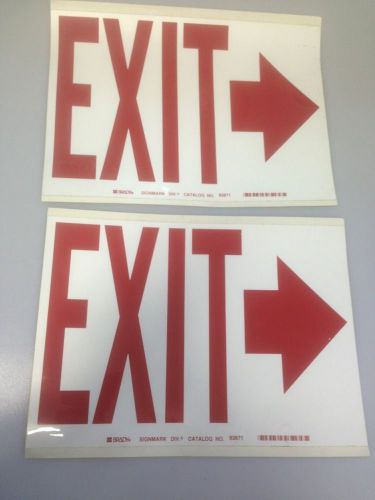 2 exit signs vinyl decal stickers, red, new for sale