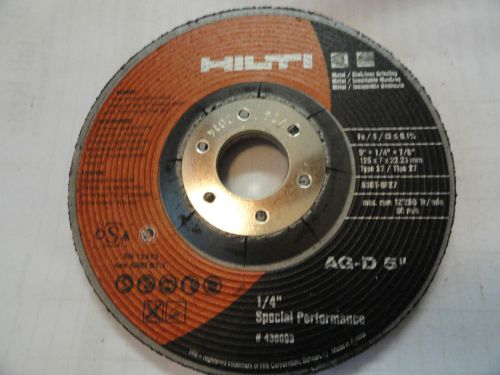 Hilti 5&#034; X 1/4&#034; X 7/8&#034; Special Performance Grinding Wheel, 436693