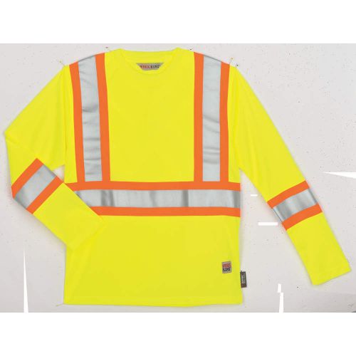 Hi-Vis Long Sleeve T-Shirt, Flo Green, XL S39611-XL-FLGR