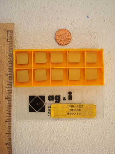 10 pcs NEW AG &amp; I  SNG-423 CARBIDE INSERTS, GRADE AG50A ( 899714)