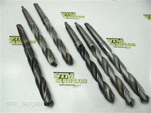 NICE LOT 6 HSS MORSE TAPER SHANK TWIST DRILLS 25/32&#034; WITH 2MT STANDARD