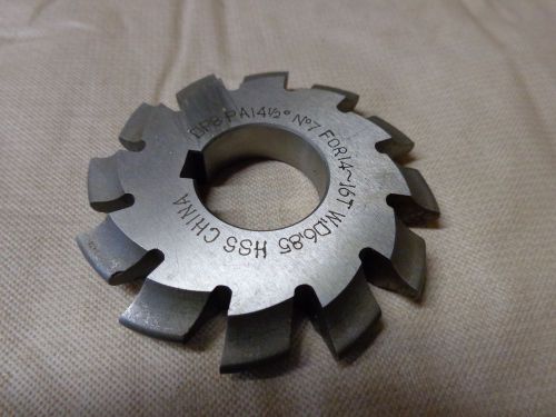 GEAR TOOTH CUTTER DP8 PA141/2 DEG. NO 7 FOR 14-16T HSS CHINA