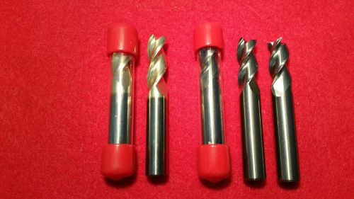 6 PCS 3/8&#034; ENDMILLS 3 FLUTE CARBIDE END MILL 2 TIN COATED