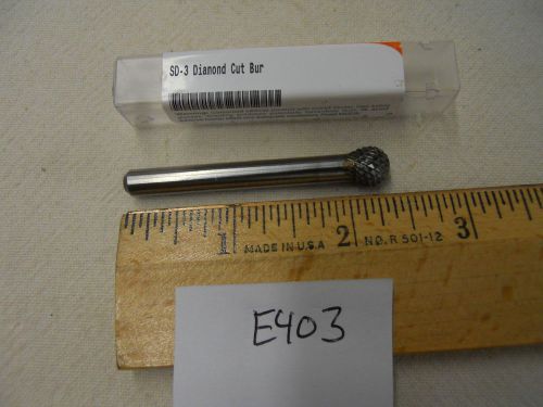 1 NEW IMCO 1/4&#034; (.250) SHANK. CARBIDE BURR. SD-3 DIAMOND CUT. USA MADE {E403}