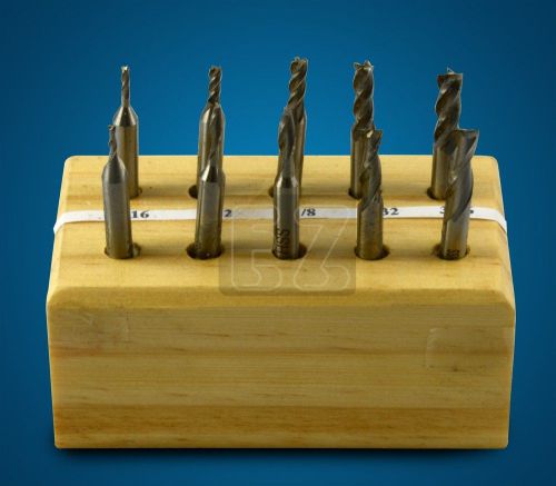 10 pc hss miniature double-end end mill set 2 &amp; 4 flute for sale