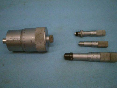 Lot of 4 Mitutoyo Micrometer Heads 0.001&#034; Graduation .5&#034; Range 1&#034; Range