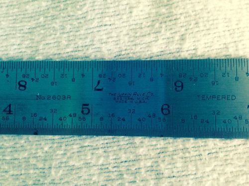 LUFKIN RULE NO. C-2110R - VINTAGE TEMPERED METAL RULER - USA SAGINAW, MICH.