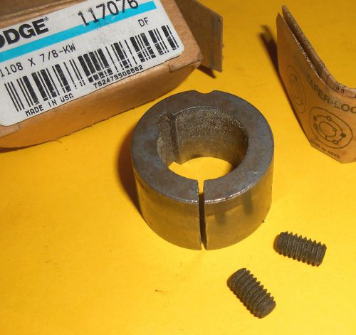 DODGE 117076 TAPERED LOCK BUSHING 1108 x 7/8&#034; KW BORE MACHINE SHOP TOOLING PART