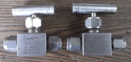 SWAGELOK SS-20VS4 1/4&#034; NEEDLE VALVES (quantity 2)